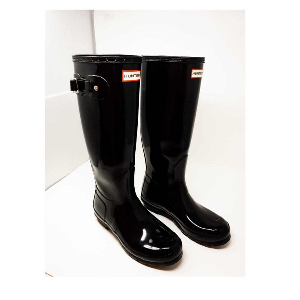 Black Gloss Hunter Boots